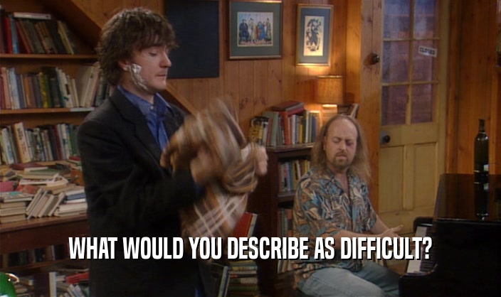 WHAT WOULD YOU DESCRIBE AS DIFFICULT?  