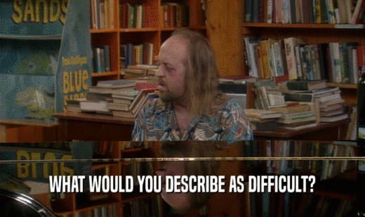 WHAT WOULD YOU DESCRIBE AS DIFFICULT?
  