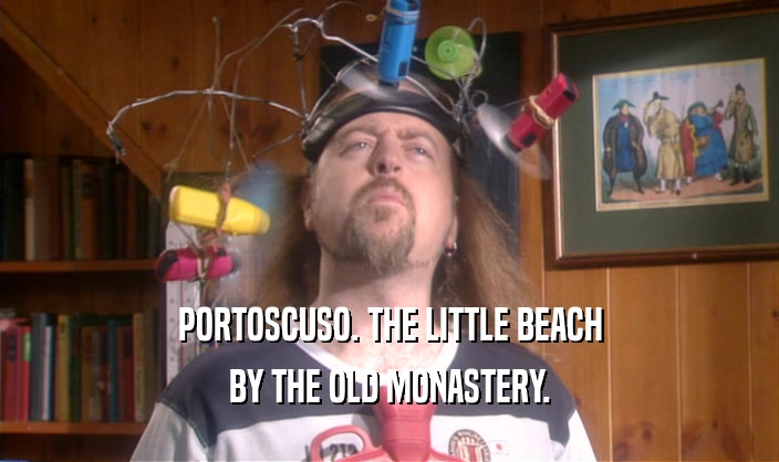 PORTOSCUSO. THE LITTLE BEACH BY THE OLD MONASTERY. 