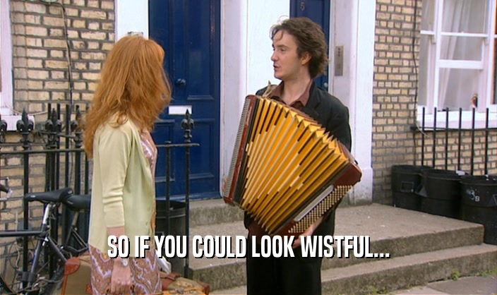 SO IF YOU COULD LOOK WISTFUL...  