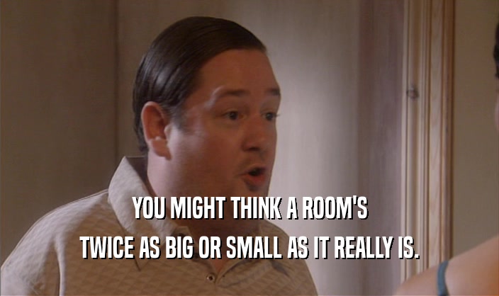 YOU MIGHT THINK A ROOM'S TWICE AS BIG OR SMALL AS IT REALLY IS. 