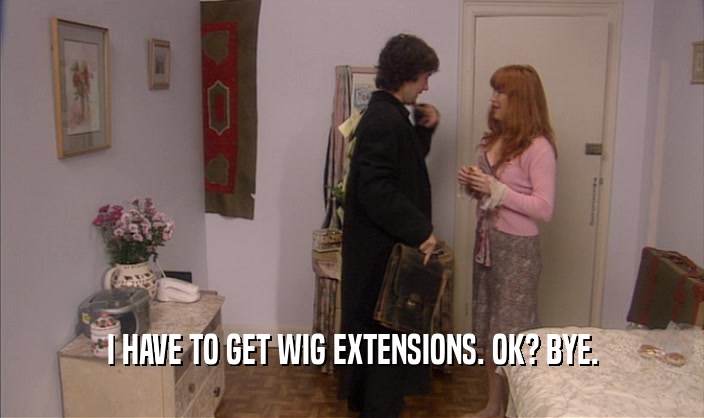 I HAVE TO GET WIG EXTENSIONS. OK? BYE.  