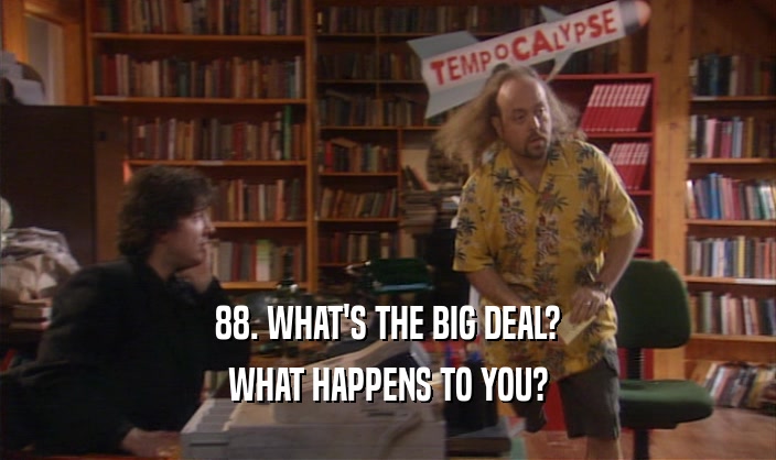 88. WHAT'S THE BIG DEAL? WHAT HAPPENS TO YOU? 
