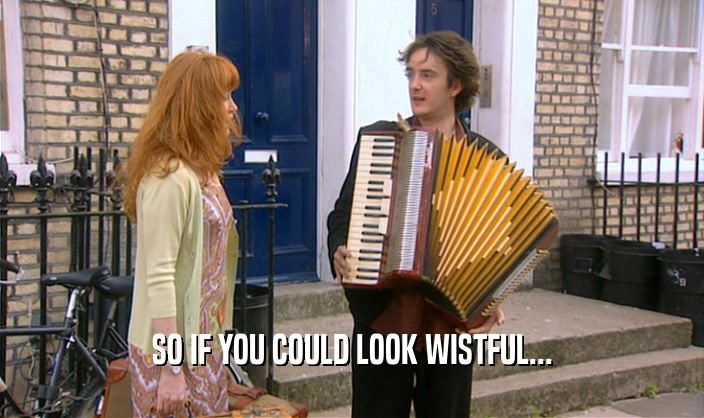 SO IF YOU COULD LOOK WISTFUL...  