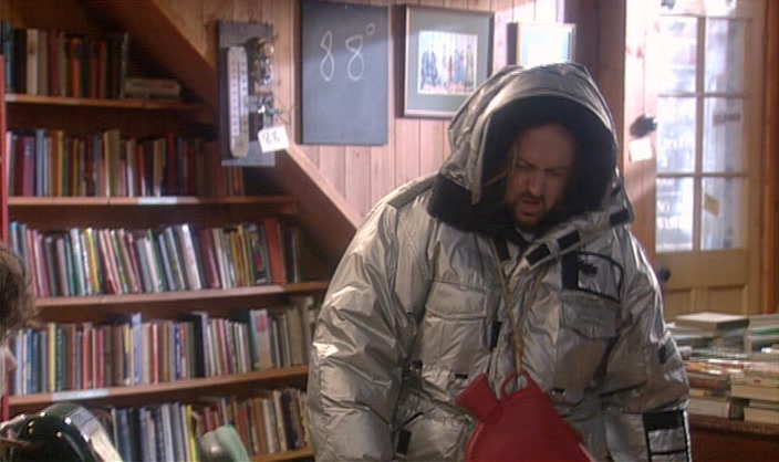 BERNARD, THIS THERMAL JACKET YOU BOUGHT ME ISN'T WORKING. I FEEL QUITE WARM. 