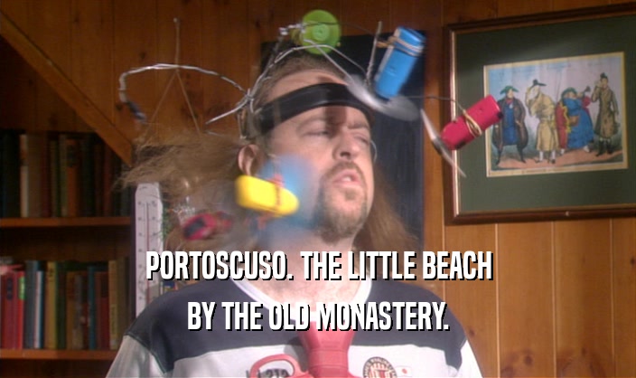 PORTOSCUSO. THE LITTLE BEACH BY THE OLD MONASTERY. 