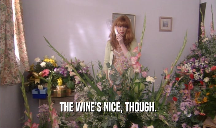 THE WINE'S NICE, THOUGH.
  