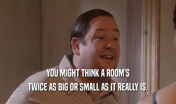 YOU MIGHT THINK A ROOM'S TWICE AS BIG OR SMALL AS IT REALLY IS. 