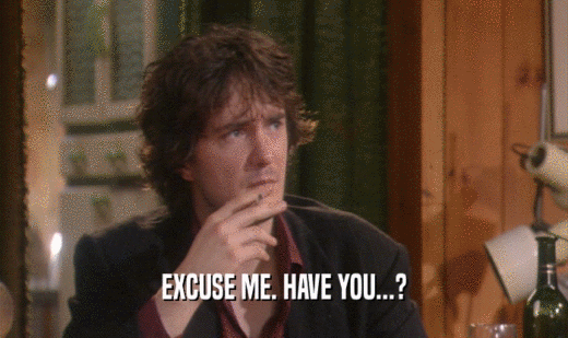 EXCUSE ME. HAVE YOU...?  