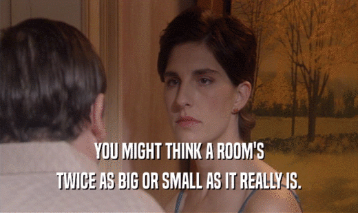 YOU MIGHT THINK A ROOM'S TWICE AS BIG OR SMALL AS IT REALLY IS. 