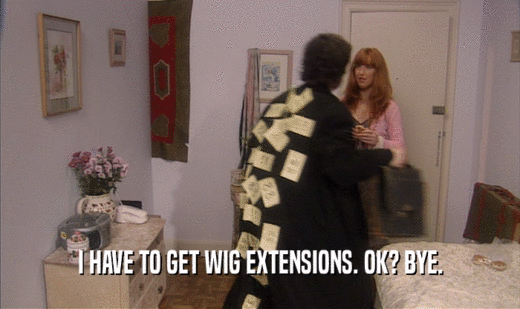 I HAVE TO GET WIG EXTENSIONS. OK? BYE.  