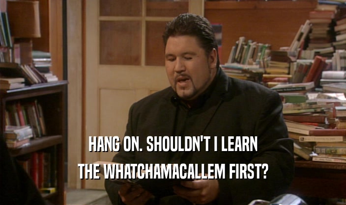 HANG ON. SHOULDN'T I LEARN THE WHATCHAMACALLEM FIRST? 