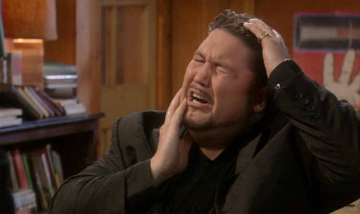 ARGH... I'VE GOT A CLUSTER HEADACHE. I'M GETTIN' UPSET... 
