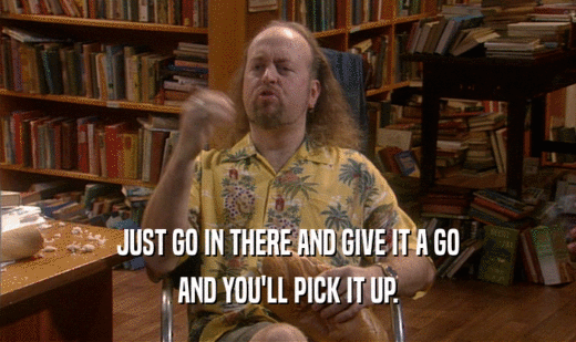 JUST GO IN THERE AND GIVE IT A GO AND YOU'LL PICK IT UP. 