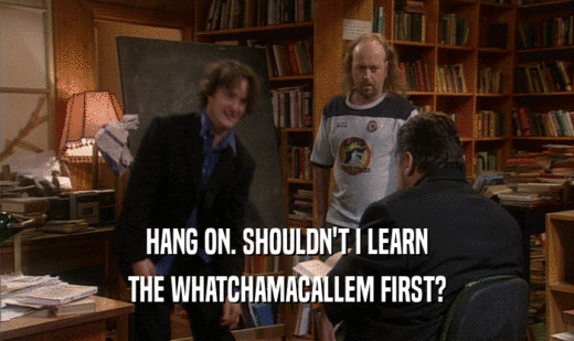 HANG ON. SHOULDN'T I LEARN THE WHATCHAMACALLEM FIRST? 
