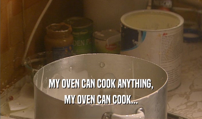 MY OVEN CAN COOK ANYTHING,
 MY OVEN CAN COOK...
 