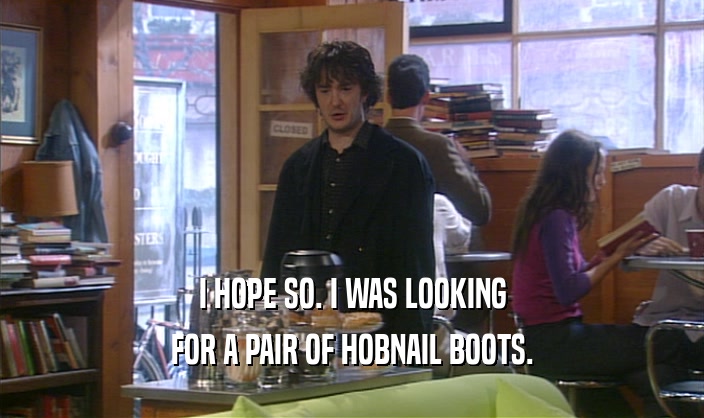 I HOPE SO. I WAS LOOKING FOR A PAIR OF HOBNAIL BOOTS. 