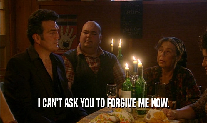 I CAN'T ASK YOU TO FORGIVE ME NOW.  