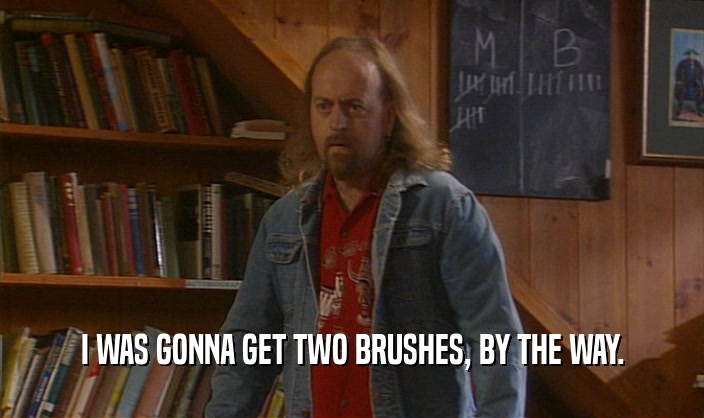 I WAS GONNA GET TWO BRUSHES, BY THE WAY.
  