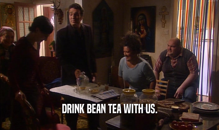 DRINK BEAN TEA WITH US.  
