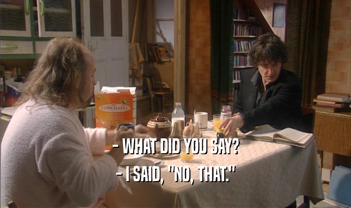 - WHAT DID YOU SAY? - I SAID, 