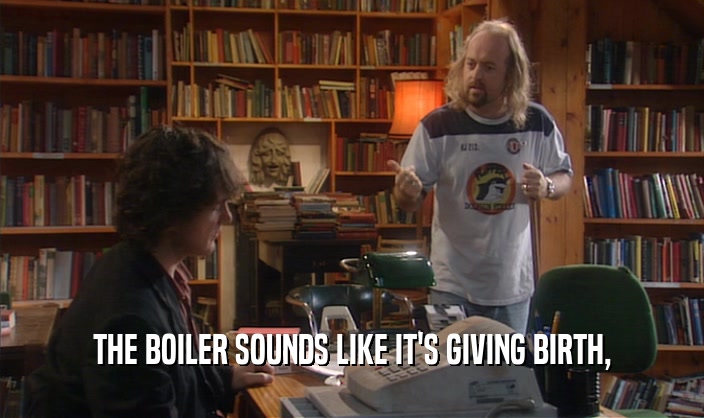 THE BOILER SOUNDS LIKE IT'S GIVING BIRTH,
  