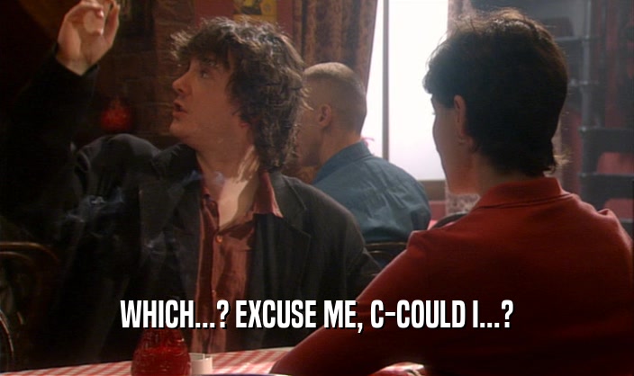 WHICH...? EXCUSE ME, C-COULD I...?  