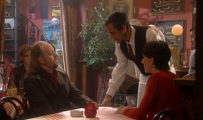 - TWO CAPPUCCINOS, CHOCOLATE CAKE. - STRAIGHTAWAY, SIR. 