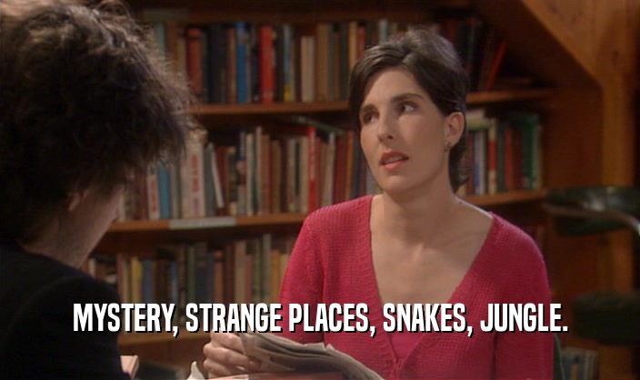 MYSTERY, STRANGE PLACES, SNAKES, JUNGLE.  