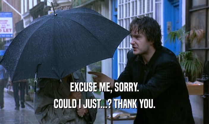 EXCUSE ME, SORRY. COULD I JUST...? THANK YOU. 