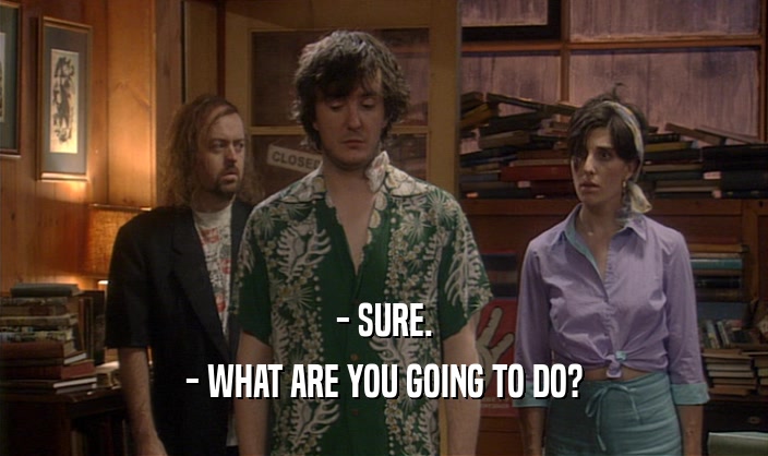 - SURE. - WHAT ARE YOU GOING TO DO? 
