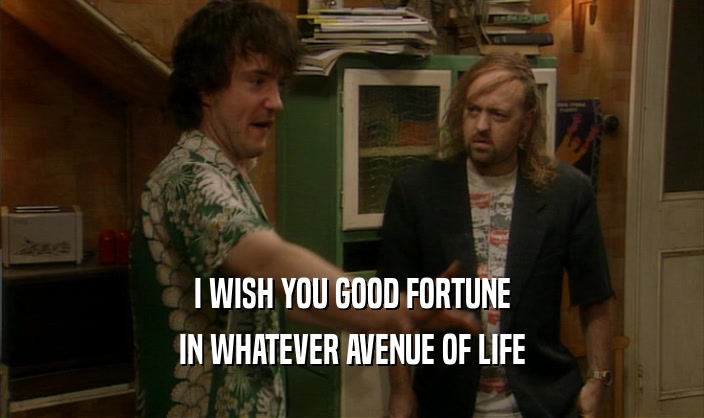 I WISH YOU GOOD FORTUNE IN WHATEVER AVENUE OF LIFE 