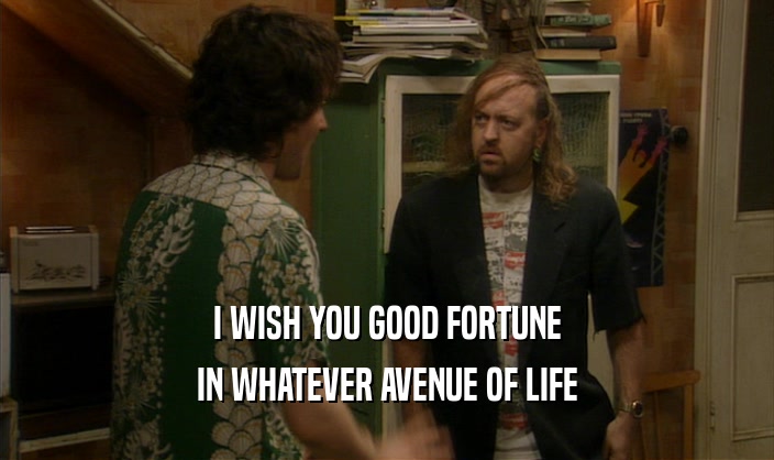 I WISH YOU GOOD FORTUNE IN WHATEVER AVENUE OF LIFE 