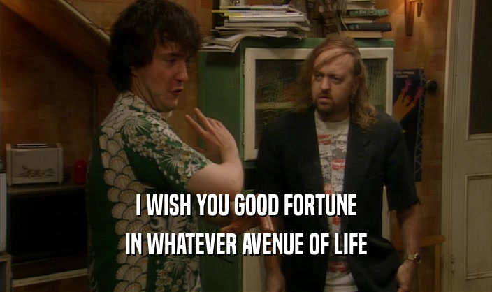 I WISH YOU GOOD FORTUNE IN WHATEVER AVENUE OF LIFE 