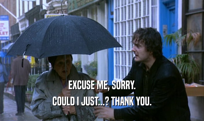 EXCUSE ME, SORRY. COULD I JUST...? THANK YOU. 