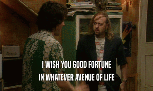 I WISH YOU GOOD FORTUNE IN WHATEVER AVENUE OF LIFE 