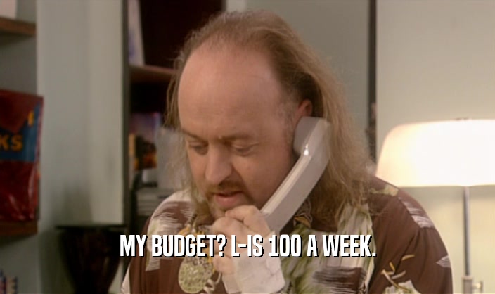 MY BUDGET? L-IS 100 A WEEK.  