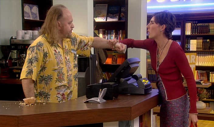 - OH, FRAN. HOW WAS YOUR TRIP? - MANNY, COME BACK TO THE SHOP. 