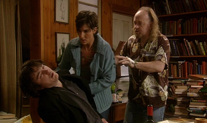 HANG IN THERE, BERNARD. FRAN, GET SOME HOT TOWELS AND FLUFFY WATER. 
