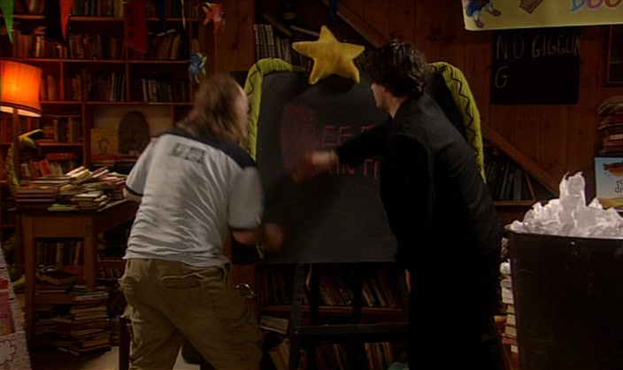 - OK. OK. - HERE WE GO. ER, BOOK FOR... 