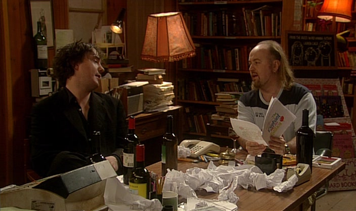 - HE BRINGS IT BACK... - (BOTH) THEY ALL DRINK LEMONADE. 