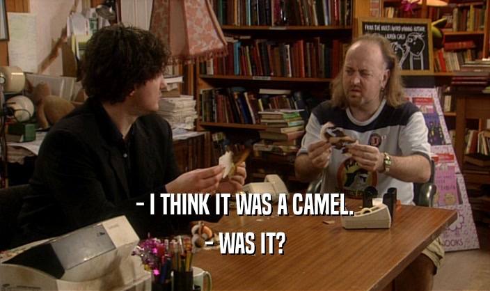 - I THINK IT WAS A CAMEL.
 - WAS IT?
 