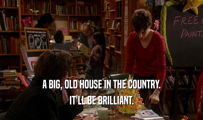 A BIG, OLD HOUSE IN THE COUNTRY. IT'LL BE BRILLIANT. 