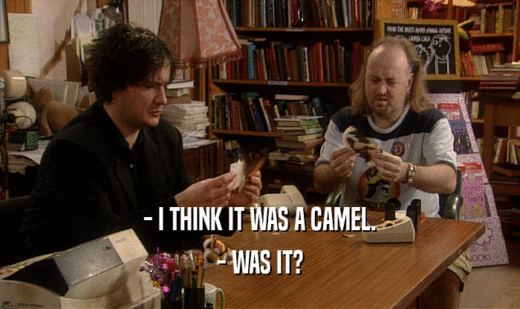 - I THINK IT WAS A CAMEL. - WAS IT? 