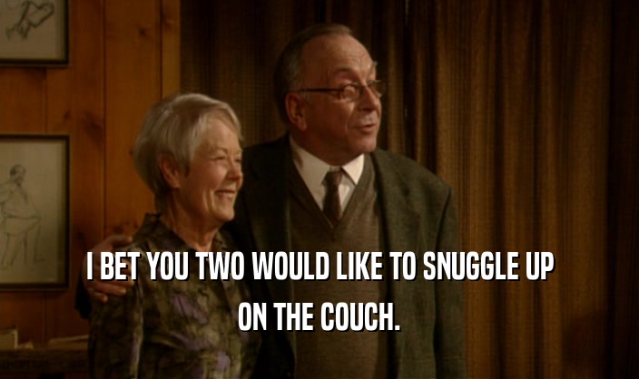 I BET YOU TWO WOULD LIKE TO SNUGGLE UP ON THE COUCH. 