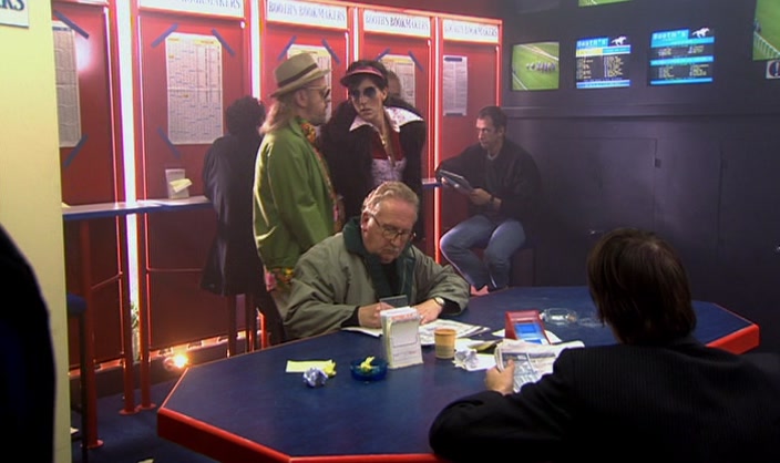 (AMERICAN ACCENT) LOOK, A REAL ENGLISH BOOKIE'S. 