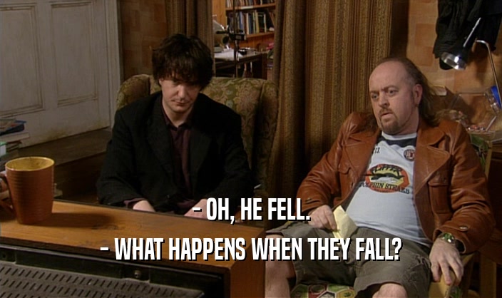 - OH, HE FELL. - WHAT HAPPENS WHEN THEY FALL? 