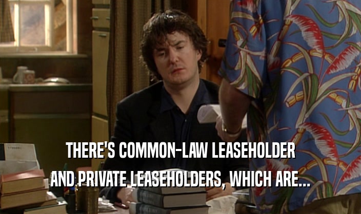 THERE'S COMMON-LAW LEASEHOLDER
 AND PRIVATE LEASEHOLDERS, WHICH ARE...
 