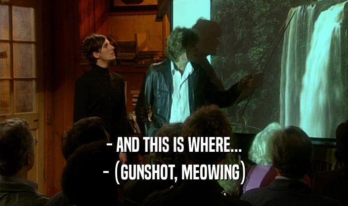 - AND THIS IS WHERE... - (GUNSHOT, MEOWING) 