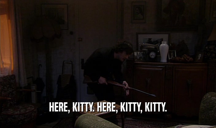 HERE, KITTY. HERE, KITTY, KITTY.  